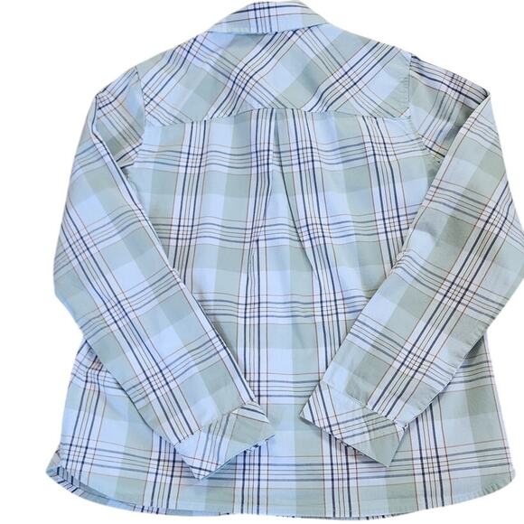 Croft & Barrow Womens Plaid GreenTan Cotton Button Up Shirt Long Sleeve W Small - Picture 12 of 12
